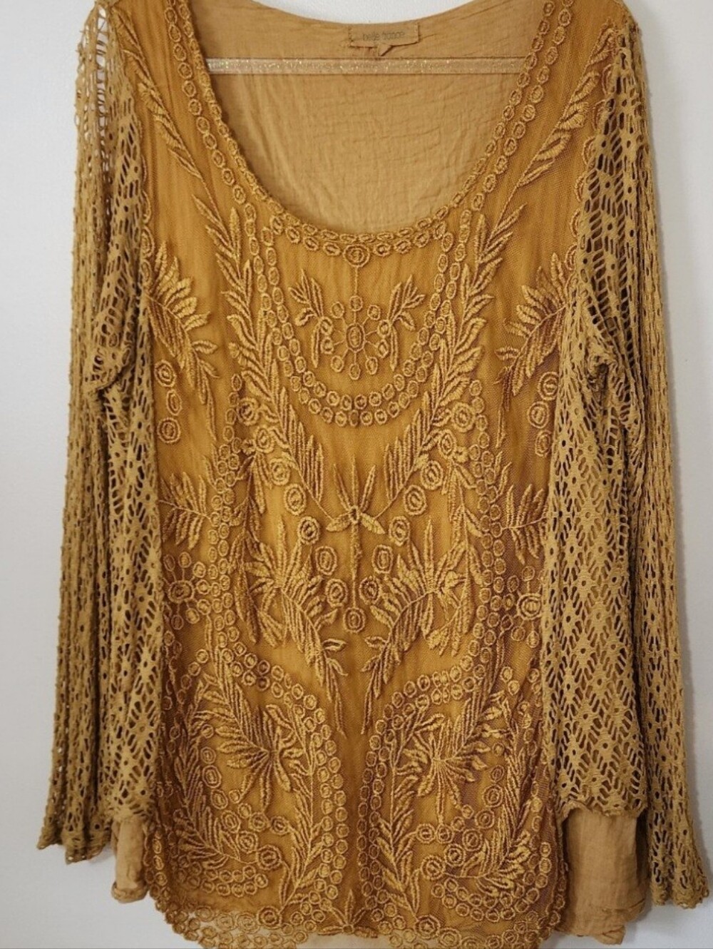 Belle France Embroidered Lace Top Stevie Nicks Boho Fairycore Steampunk Medium